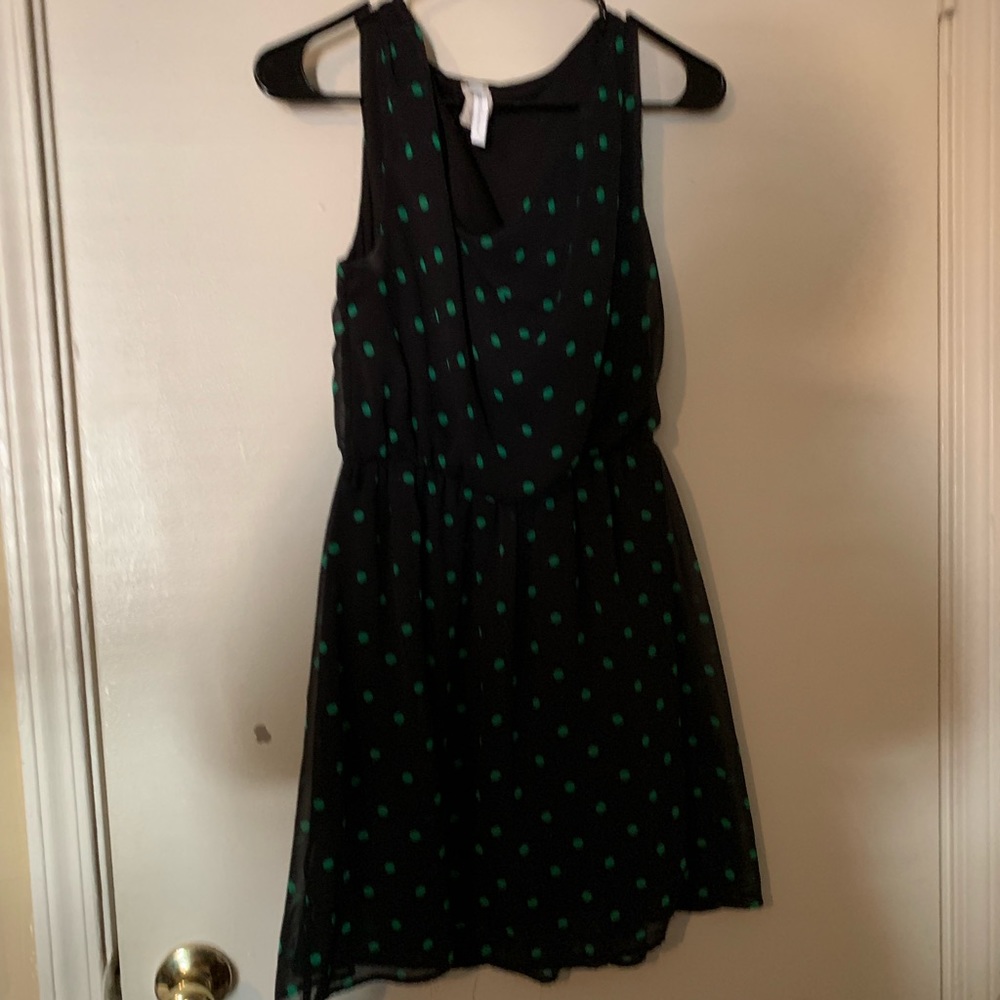 Famosa Black and green poka dot dress